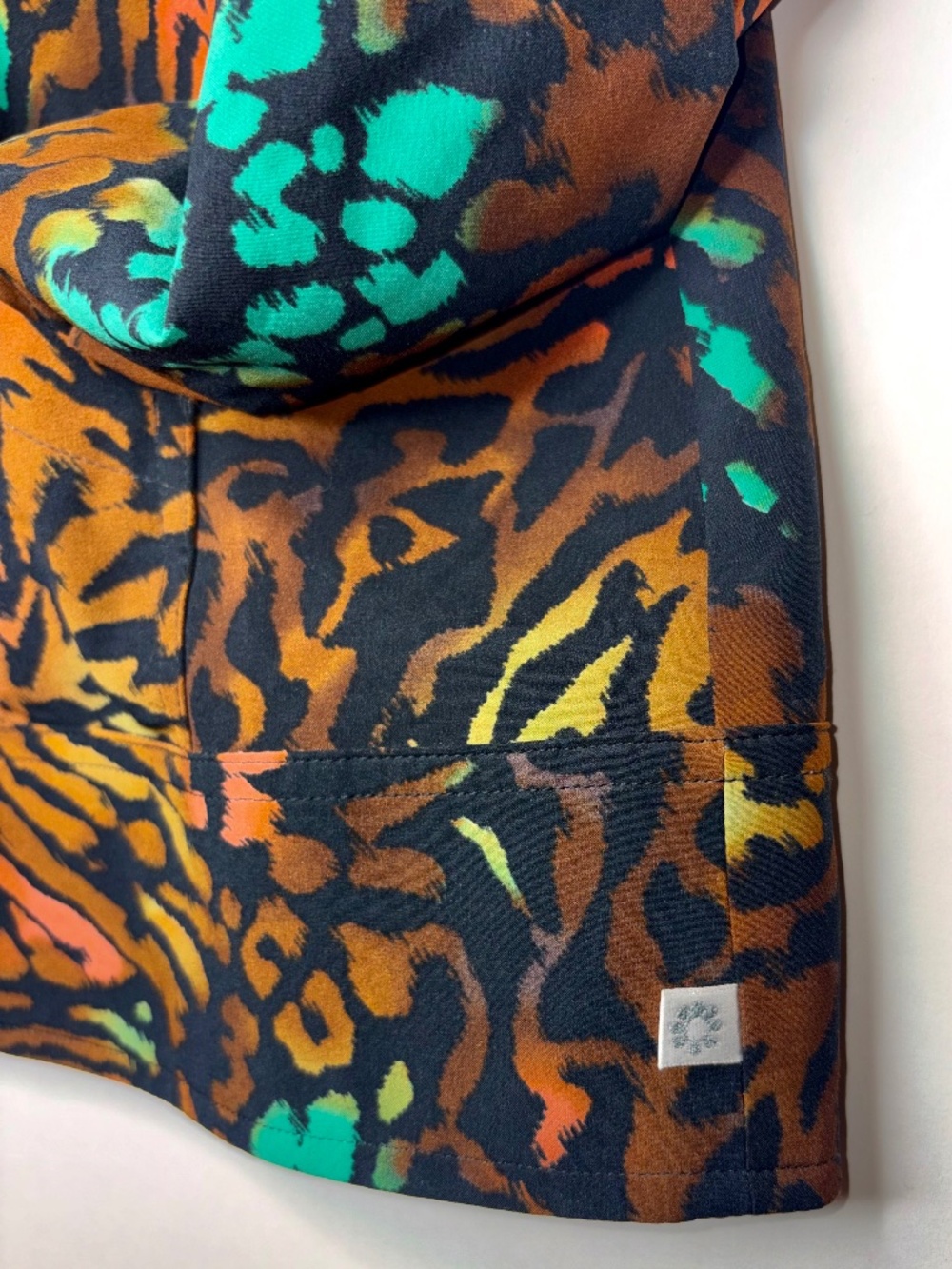 Energi by M.J.S. Animal Print Zip Jacket Size 3 Multicolor Tiger Leopard Y2K